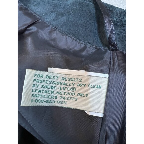 St. John's Bay A-Line Skirt Washed Black Suede Genuine Leather Vintage Size 8 - Picture 7 of 10